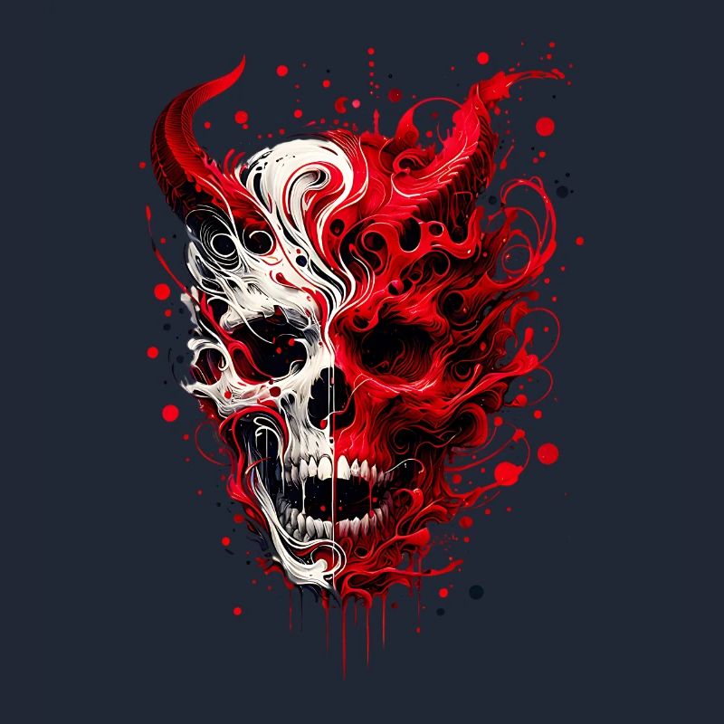 Infernal Skull Artwork Skull Meets Devil