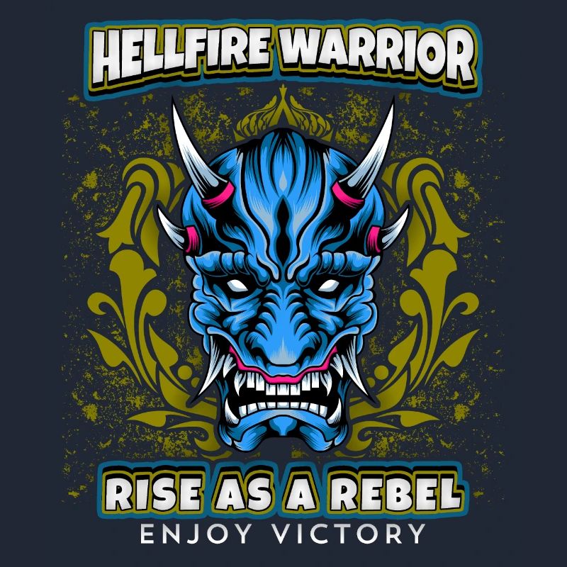 Teufel-Satan, Spruch Hellfire Warrior, Comic-Stil