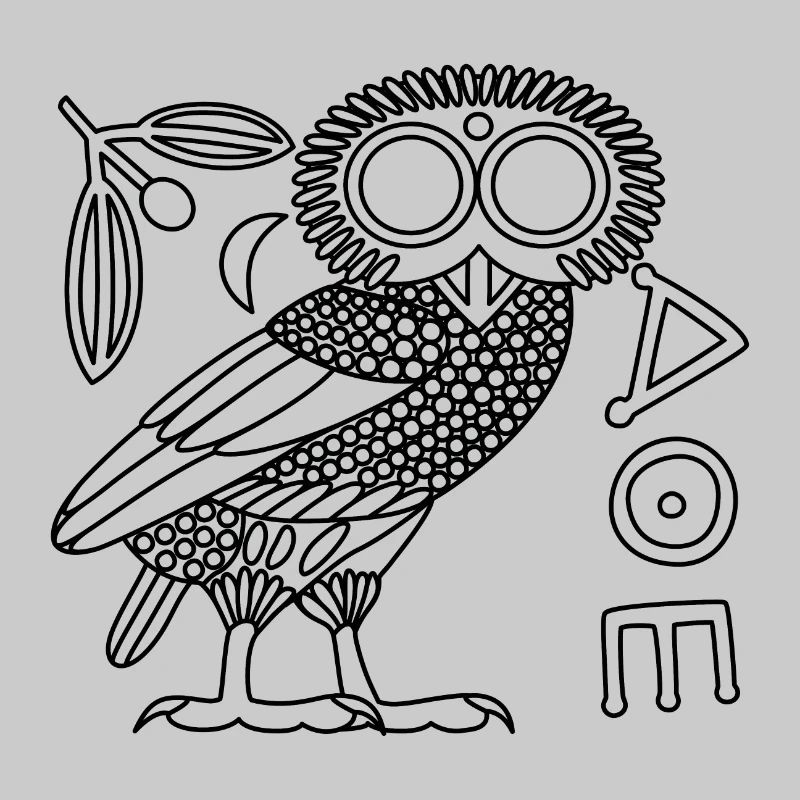 Eule der Athene [Black Outline + All]