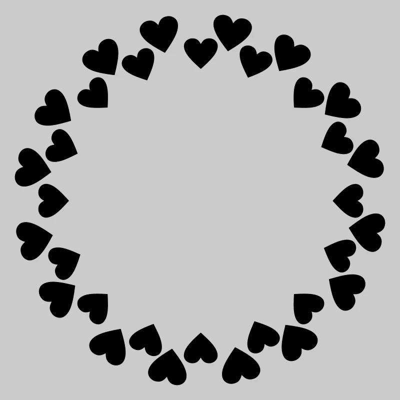 Hearts circle large small double circle