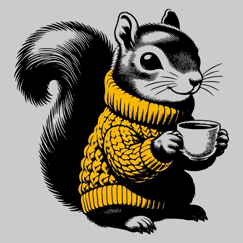 Écureuil en pull à col roulé