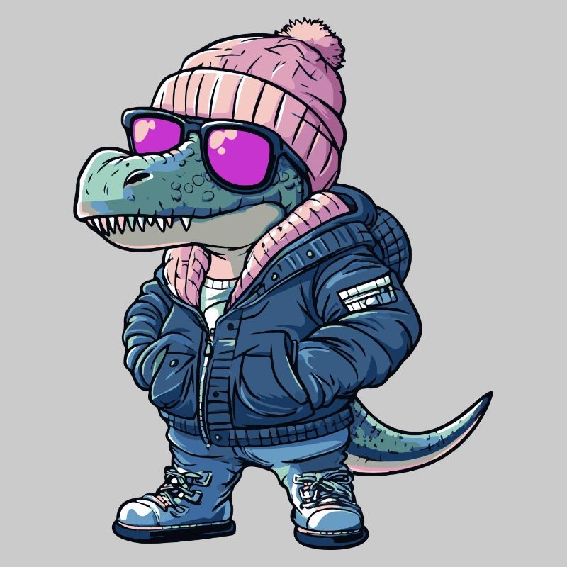 Dinosaurier T-Rex Winter Comic