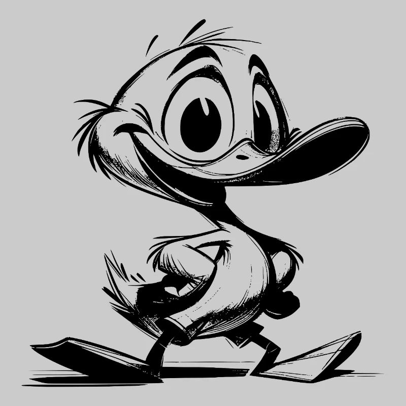 Bébé canard avec dessin de coup de bec géant