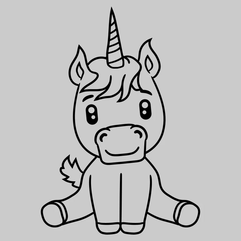 poulain licorne licorne douce mignon assis cheval