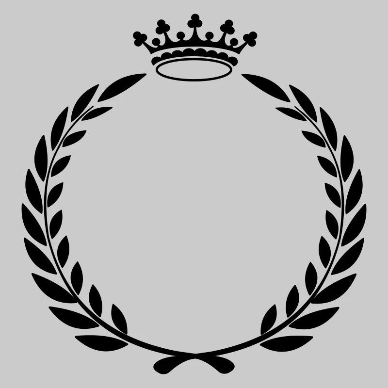 Laurel wreath with crown