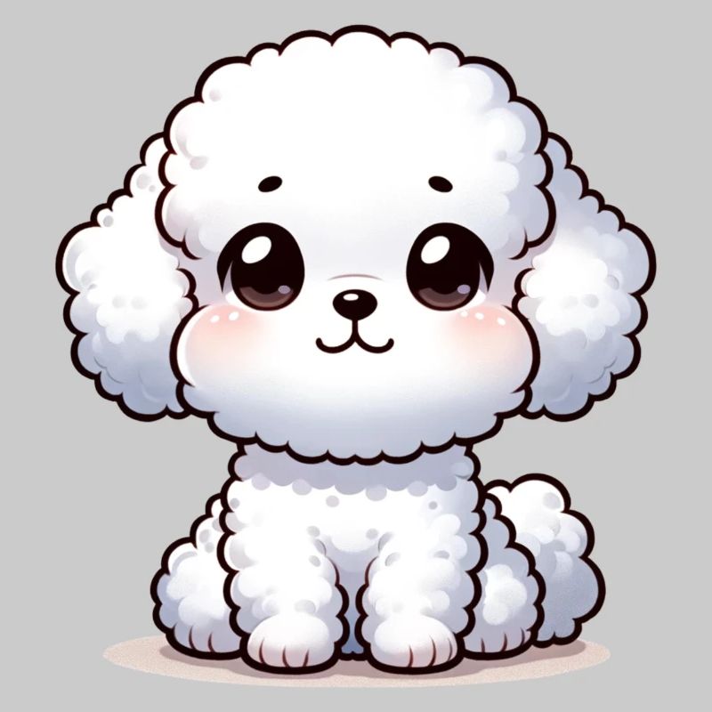 Illustration numérique de mignon Bichon frisé
