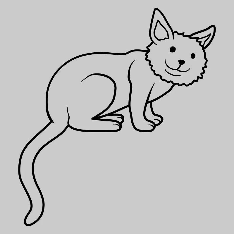 Cute dear cat sits