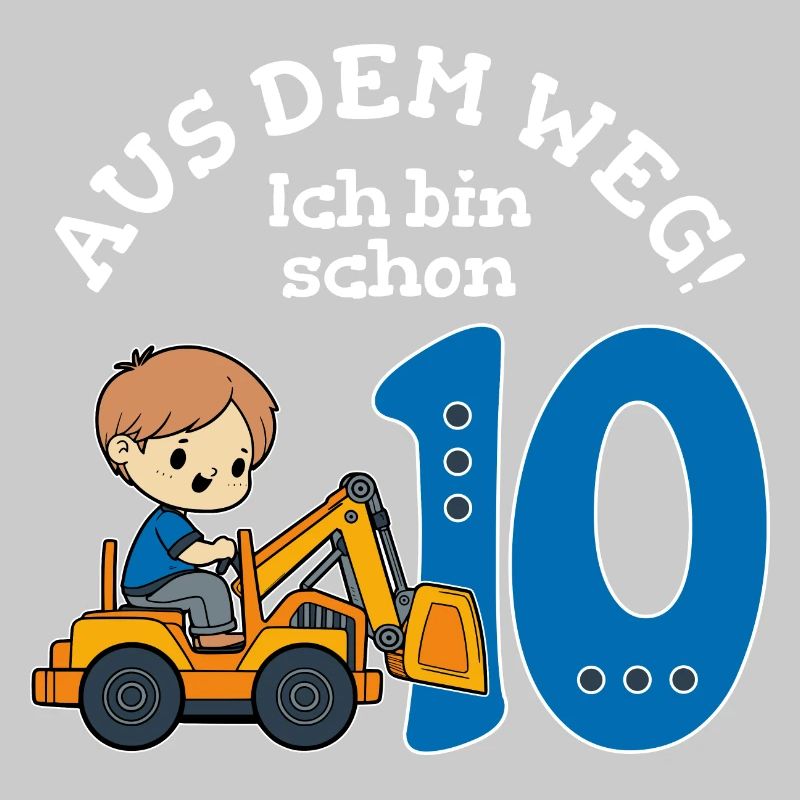 10. Geburtstag Bagger Junge