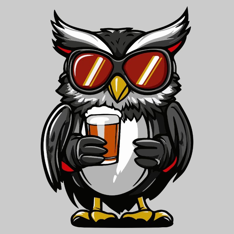 Eule Apres Ski Bier Comic