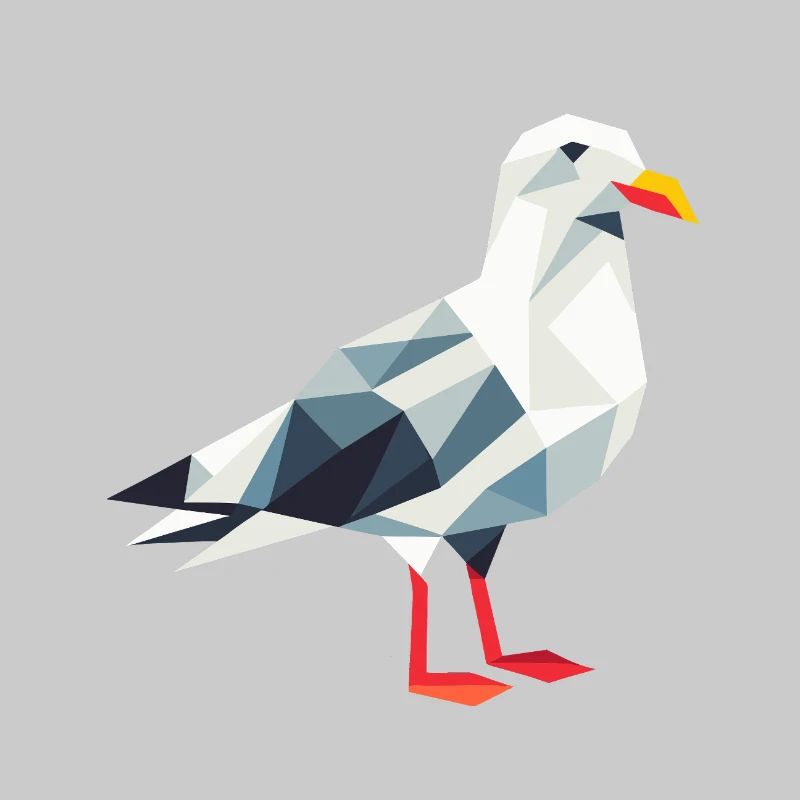 Comic Nordsee Hamburg Polygon Möwe Vogel Küste