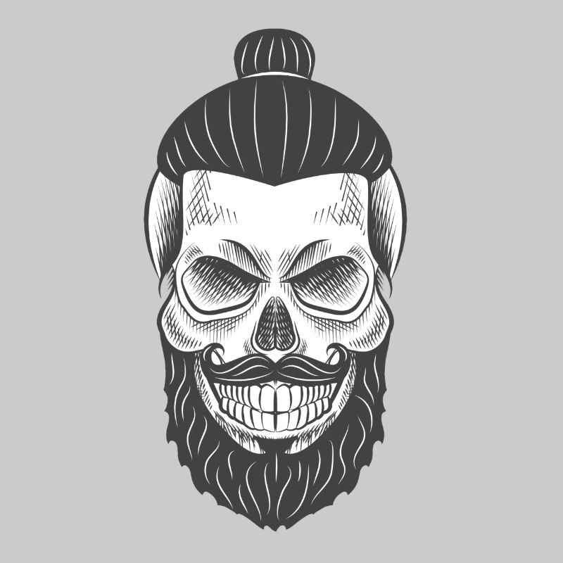 Skull with braid