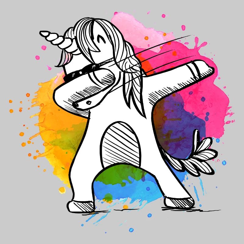 Dabbing Einhorn, Unicorn, Einhörner mit Farben