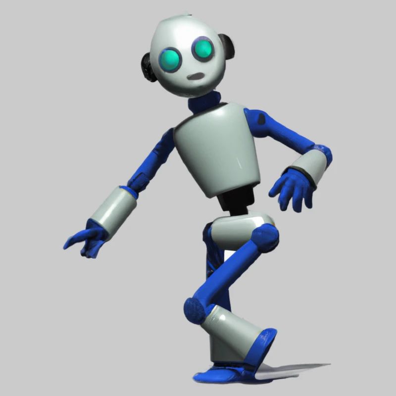 Robot de danse 3D en bleu et blanc