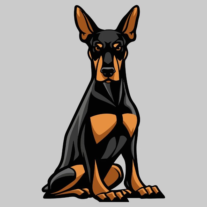Dobermann Hund Comic