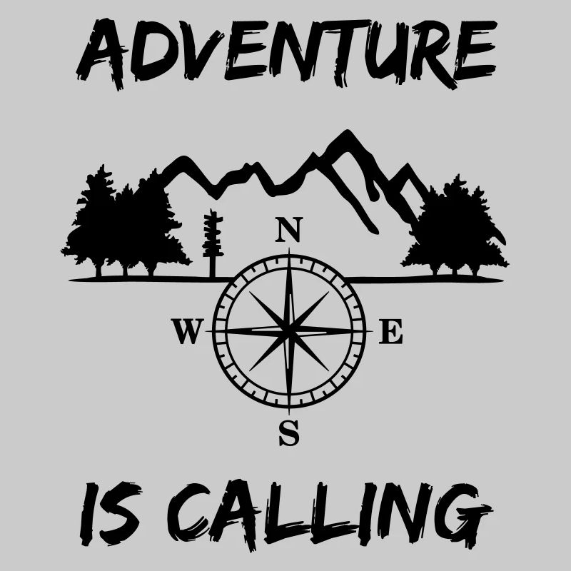 Mountains, forest, compass