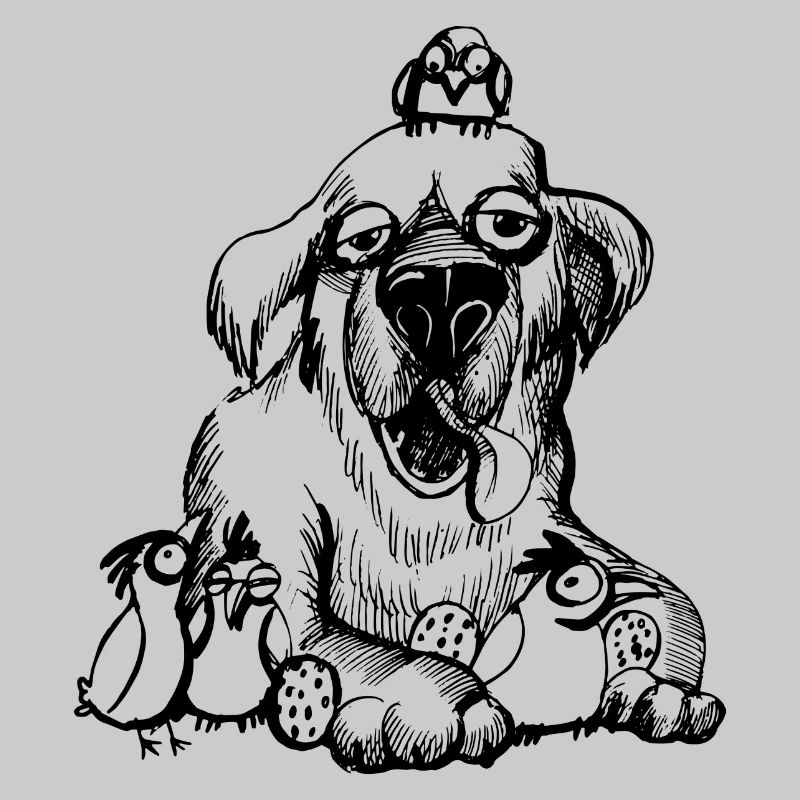 Labrador mit Küken