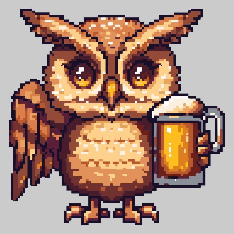 Eule Bier Pixel