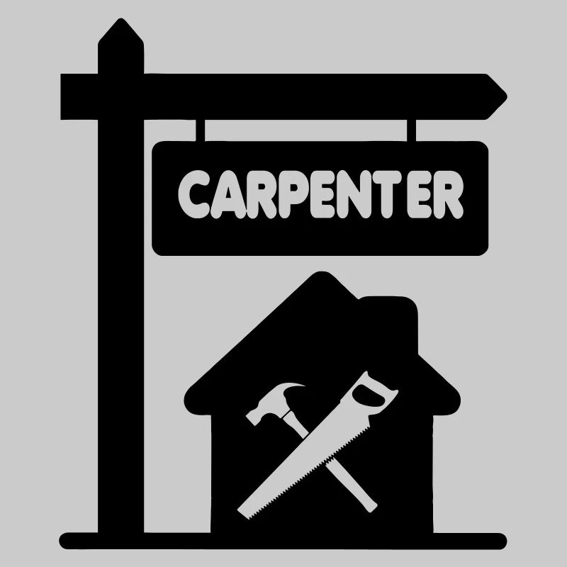 Transparent signboard with text carpenter