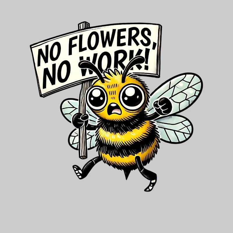 Abeille de protestation Pas de fleurs pas de travail Design
