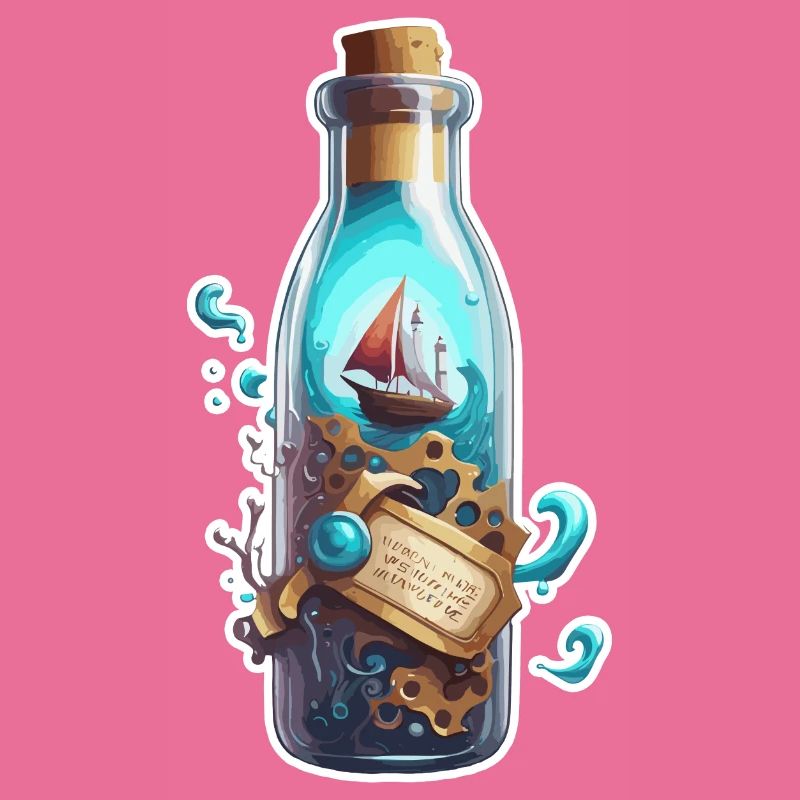 Magic bottle / cork / underwater / ship