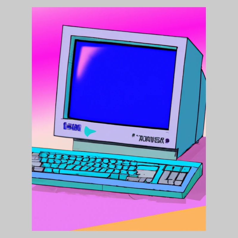 Conception d’ordinateur propre des années 90 - AI Art