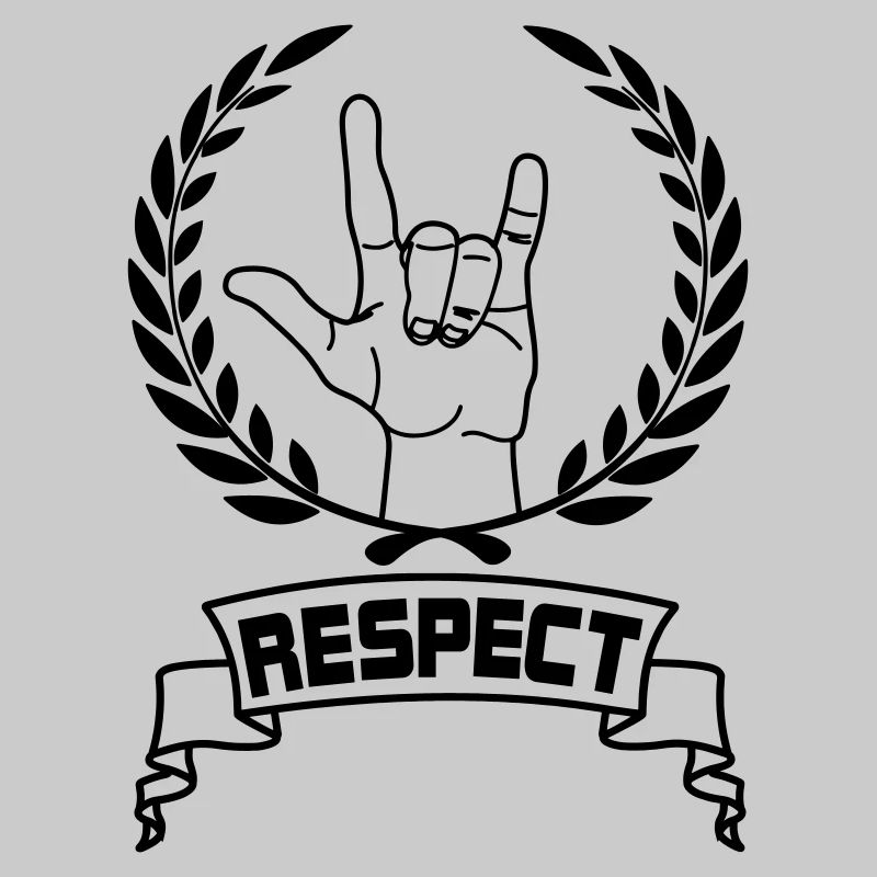 Hand gesture respect with text RESPECT