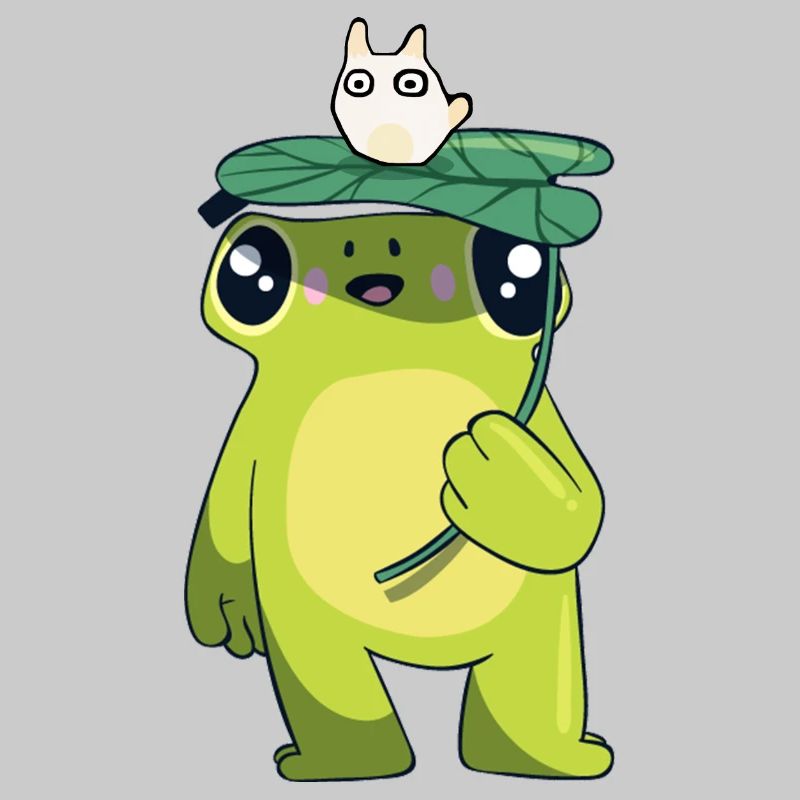 Frog with leaf