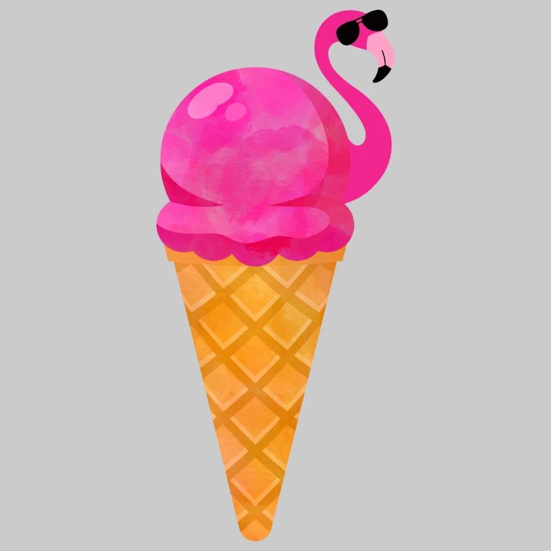 Ice Eiscreme Waffeleis Eiskugel Flamingo Eis