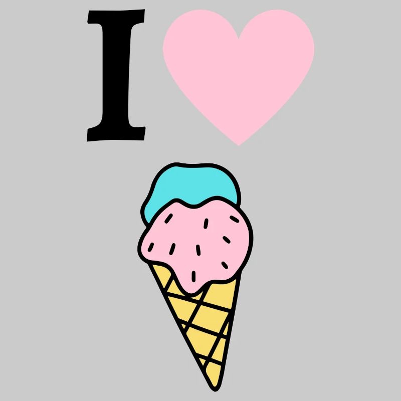 I love Eiscreme / Eiswaffel Comic Design