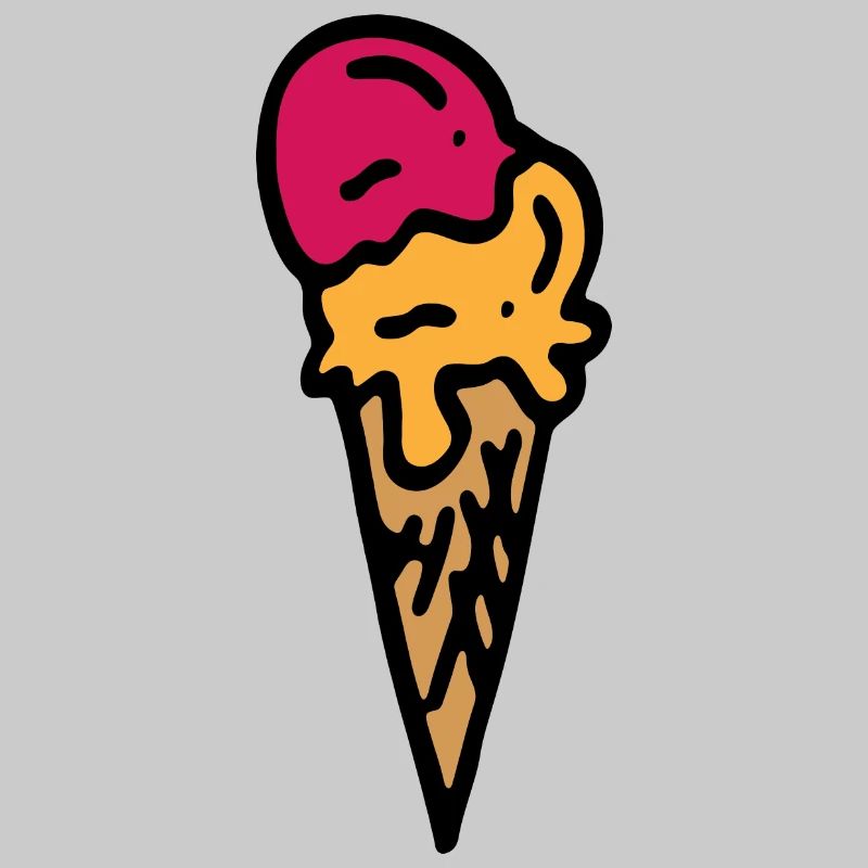 Eis Waffel bunt / ice cream waffle Erdbeere Mango