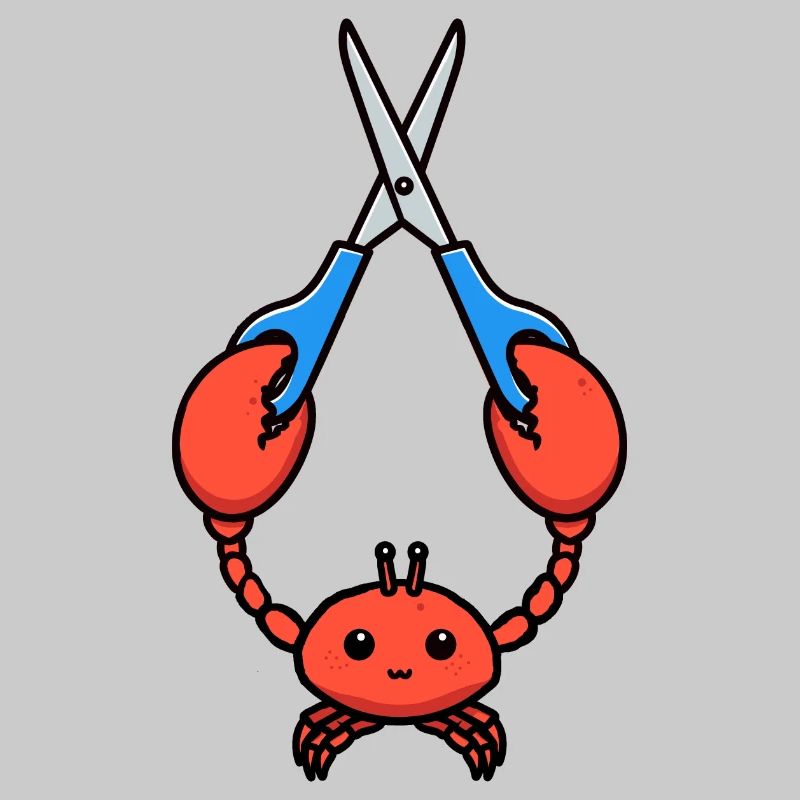 Comic Lobster Krebs Hummer Languste blaue Schere
