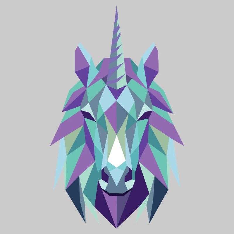 Polygone de licorne turquoise violet
