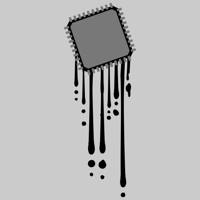 fondre goutte graffiti cpu ordinateur nerd desig