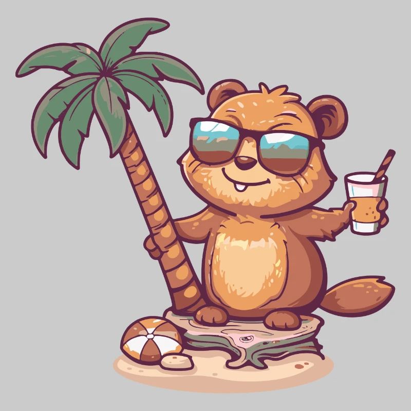Beaver Summer Beach Comic
