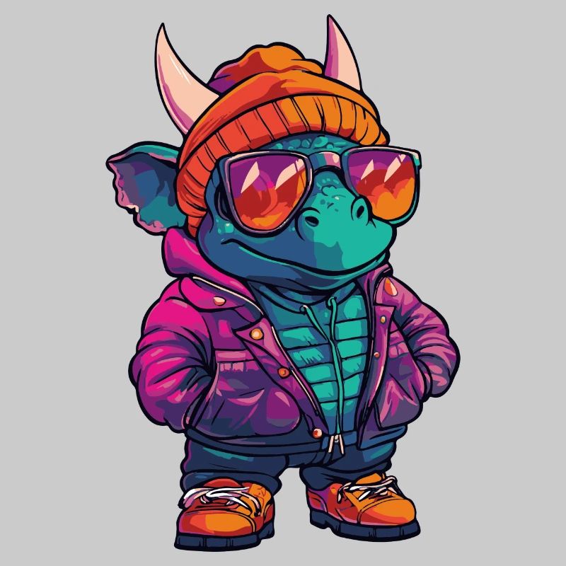 Dinosaurier triceratops Winter Comic