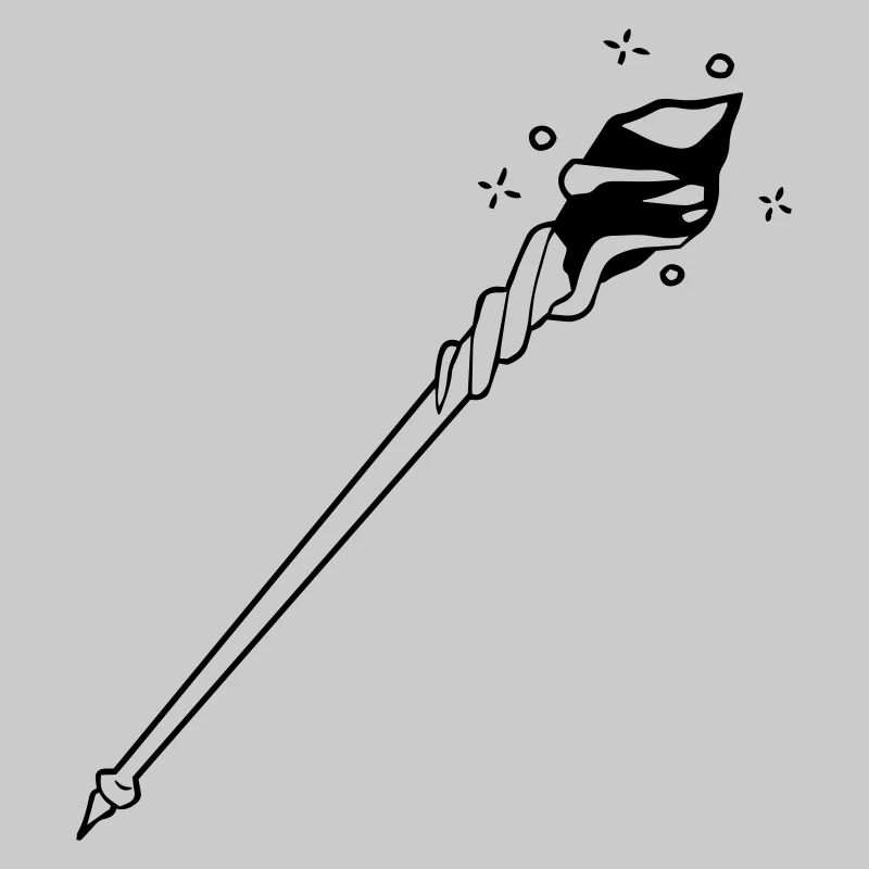 Wizards wand with gem