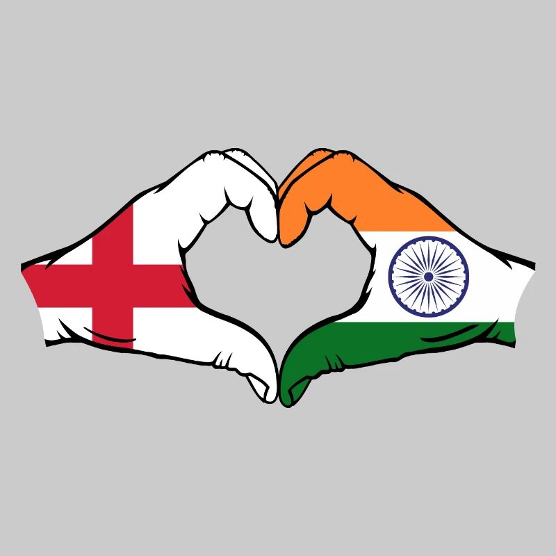 Angleterre Inde Mains Coeur Forme