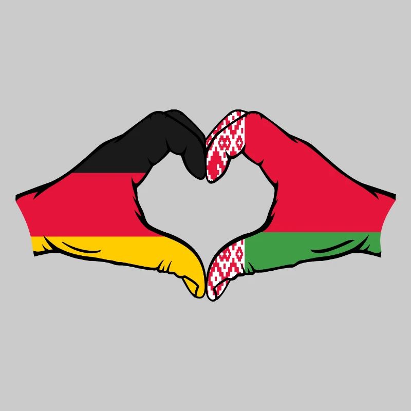 Germany Belarus Flag Hands Heart Shape
