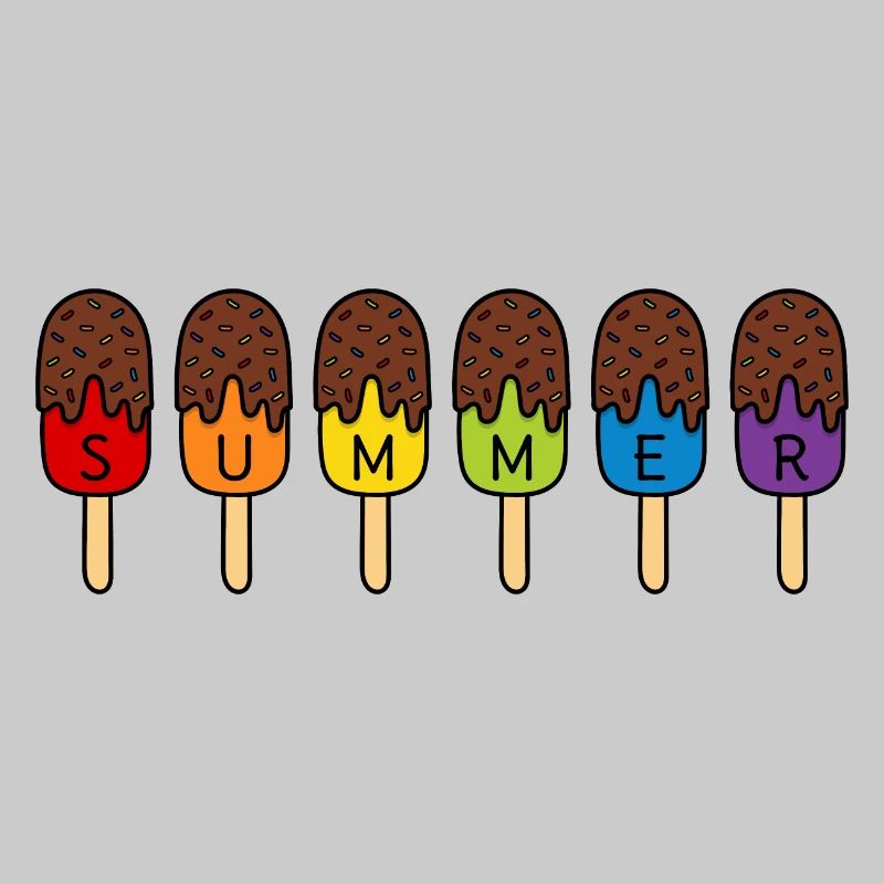 SUMMER SCHOKO EIS ESSEN REGENBOGEN BUNT SOMMER EIS
