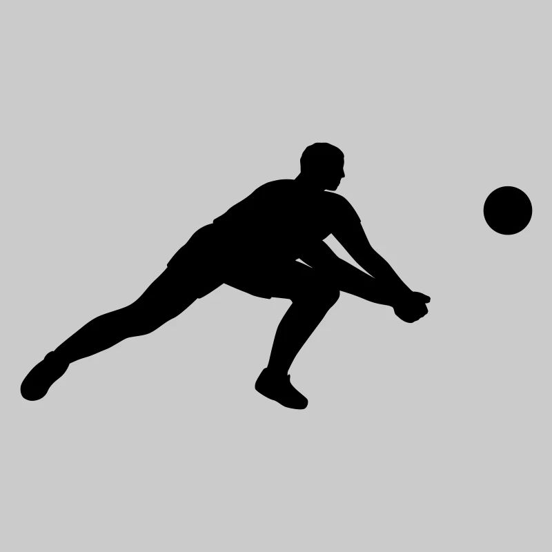 Schwarze Silhouette eines Volleyballspielers