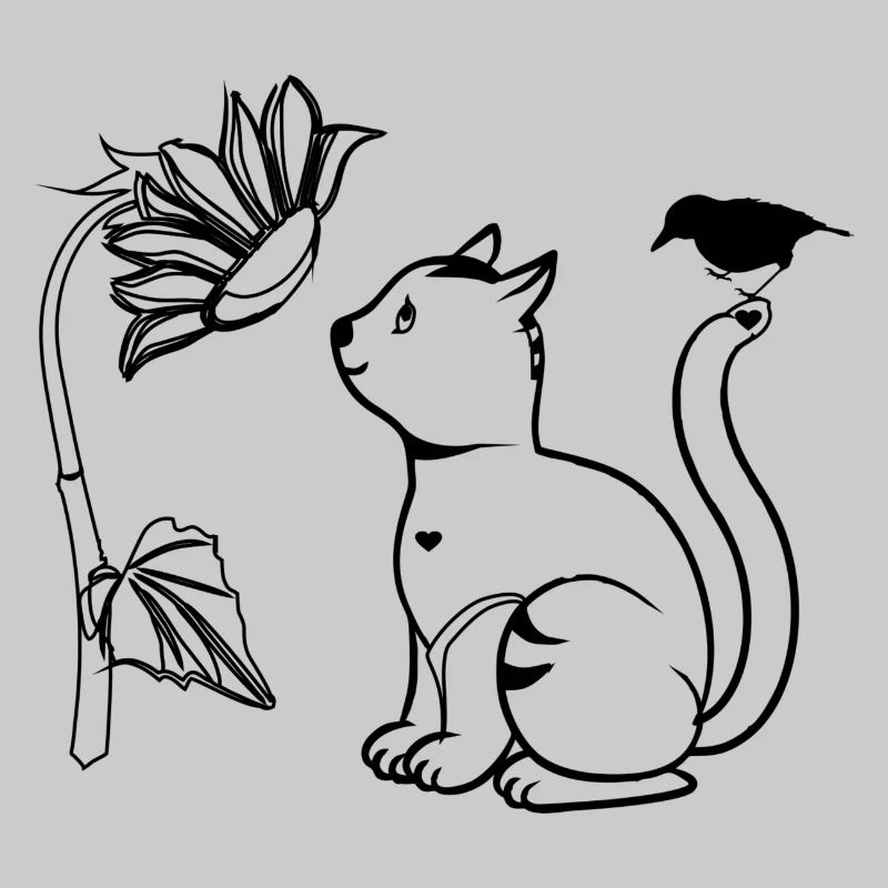 Oiseau fleur de chat