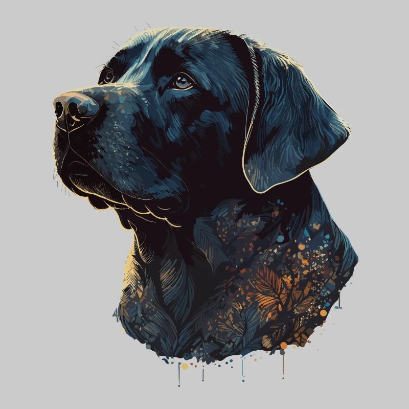 Erstaunlicher Labrador Retriever mit Blättern Stil Körper