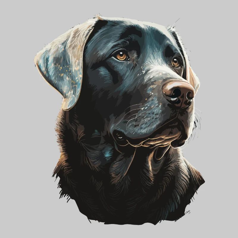 Labrador Retriever on Glowing lights