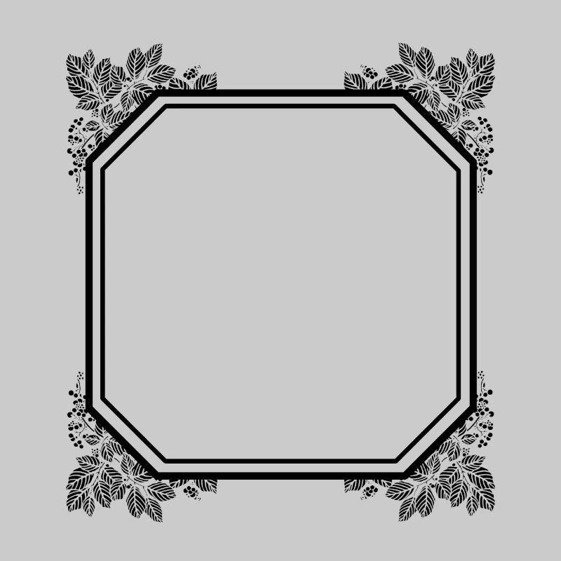 Cool square frame with leaves