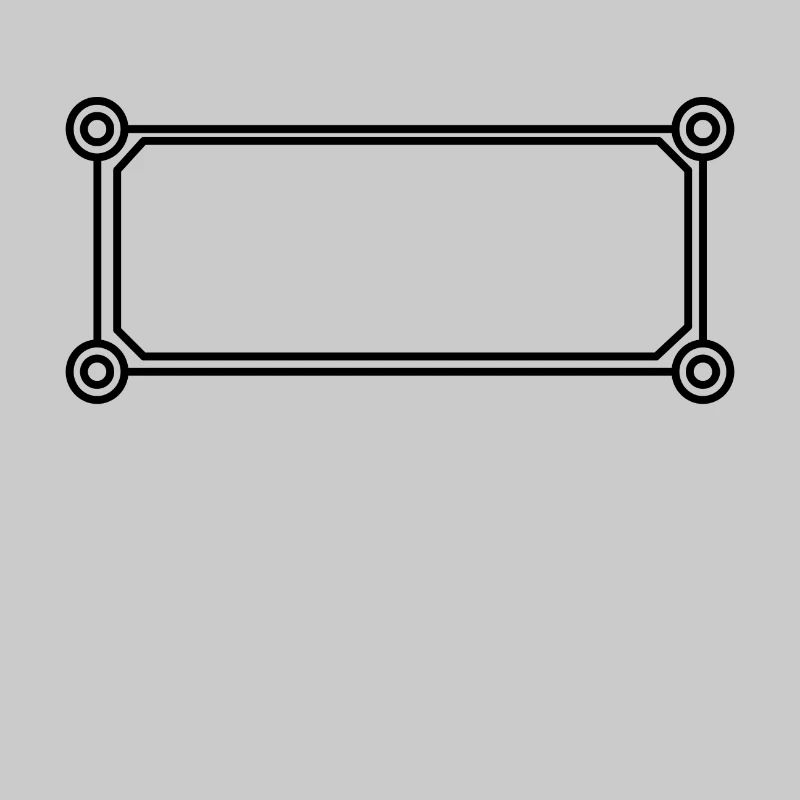 Rectangular frame black round corners