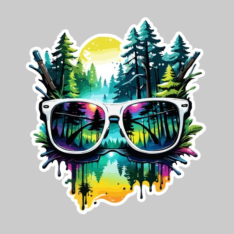 Sunglasses / Reflection / Forest / Reflection