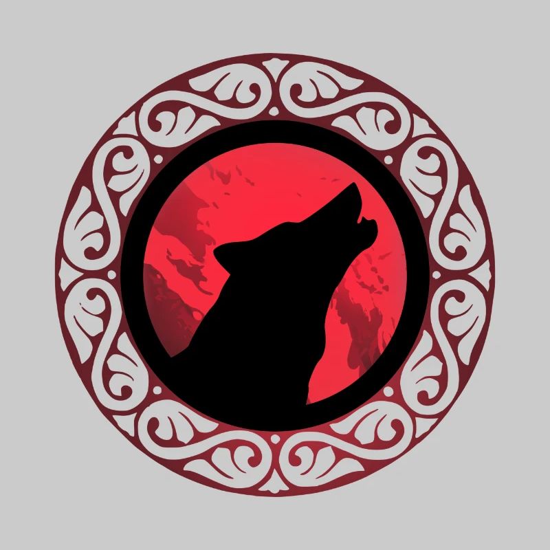 Wikinger Odin Wolf Geri Freki Midgard Grafik Männe