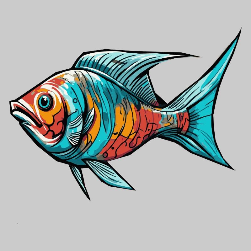 Poisson Graffiti coloré