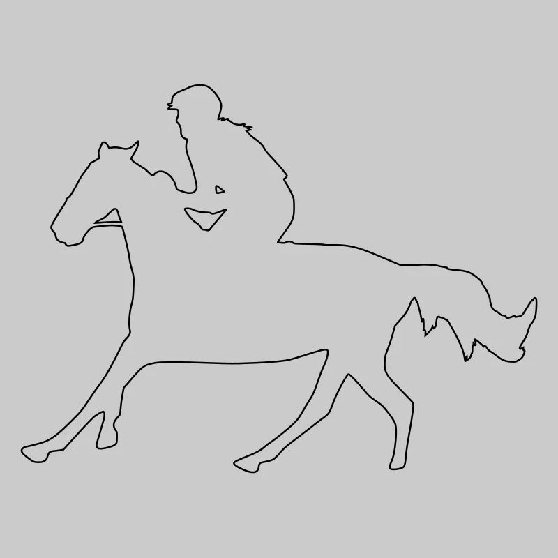 Cavalier de galop de cheval Oneline Minimaliste