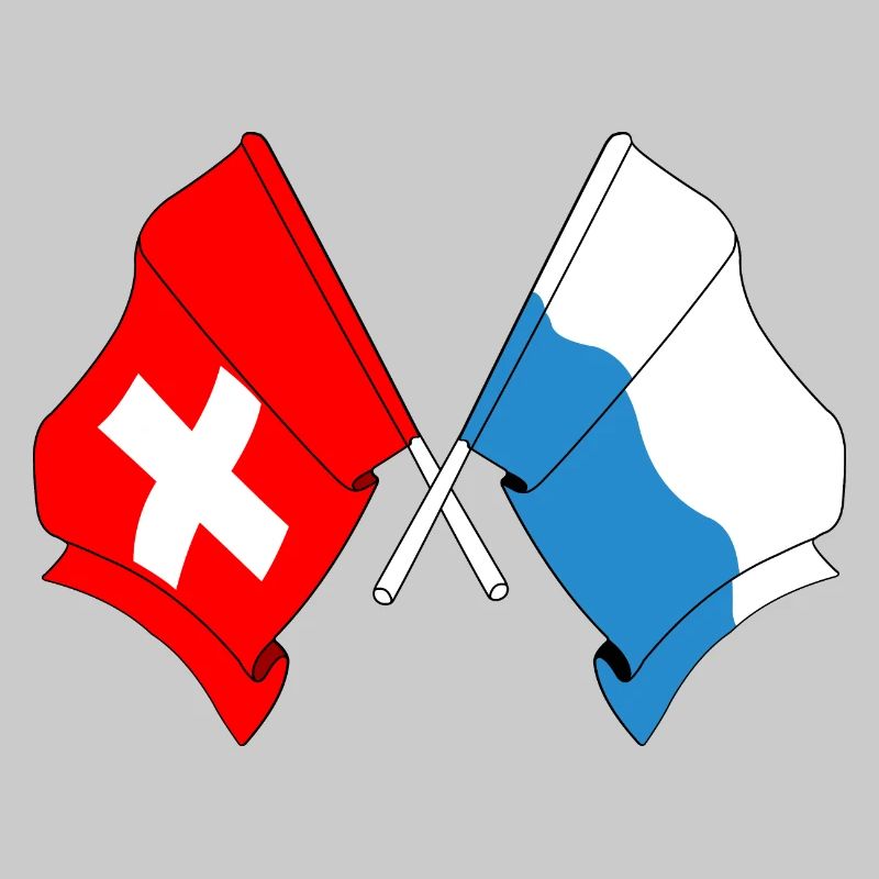 Drapeau de la Suisse et drapeau de Lucerne